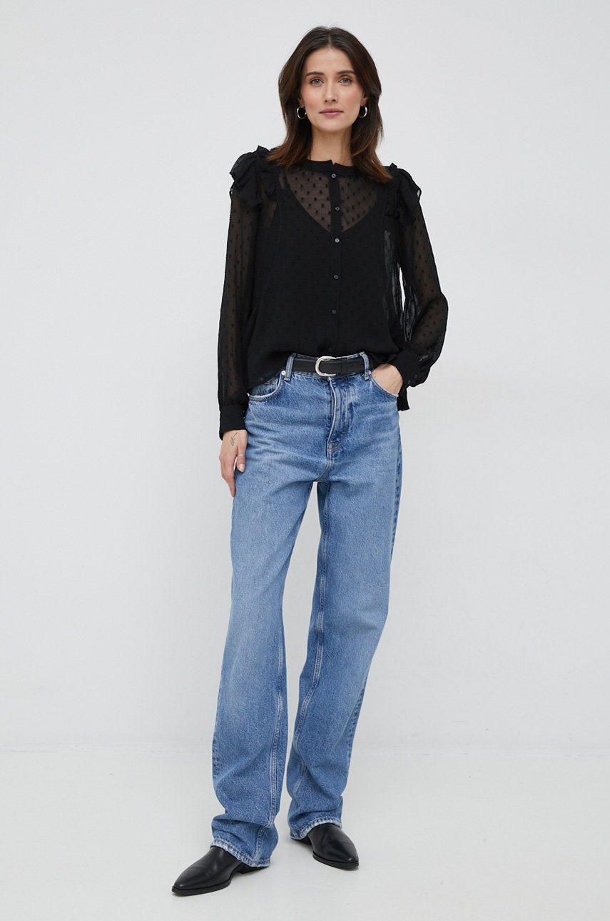 

Сорочка Pepe Jeans Polina жіноча колір чорний regular
