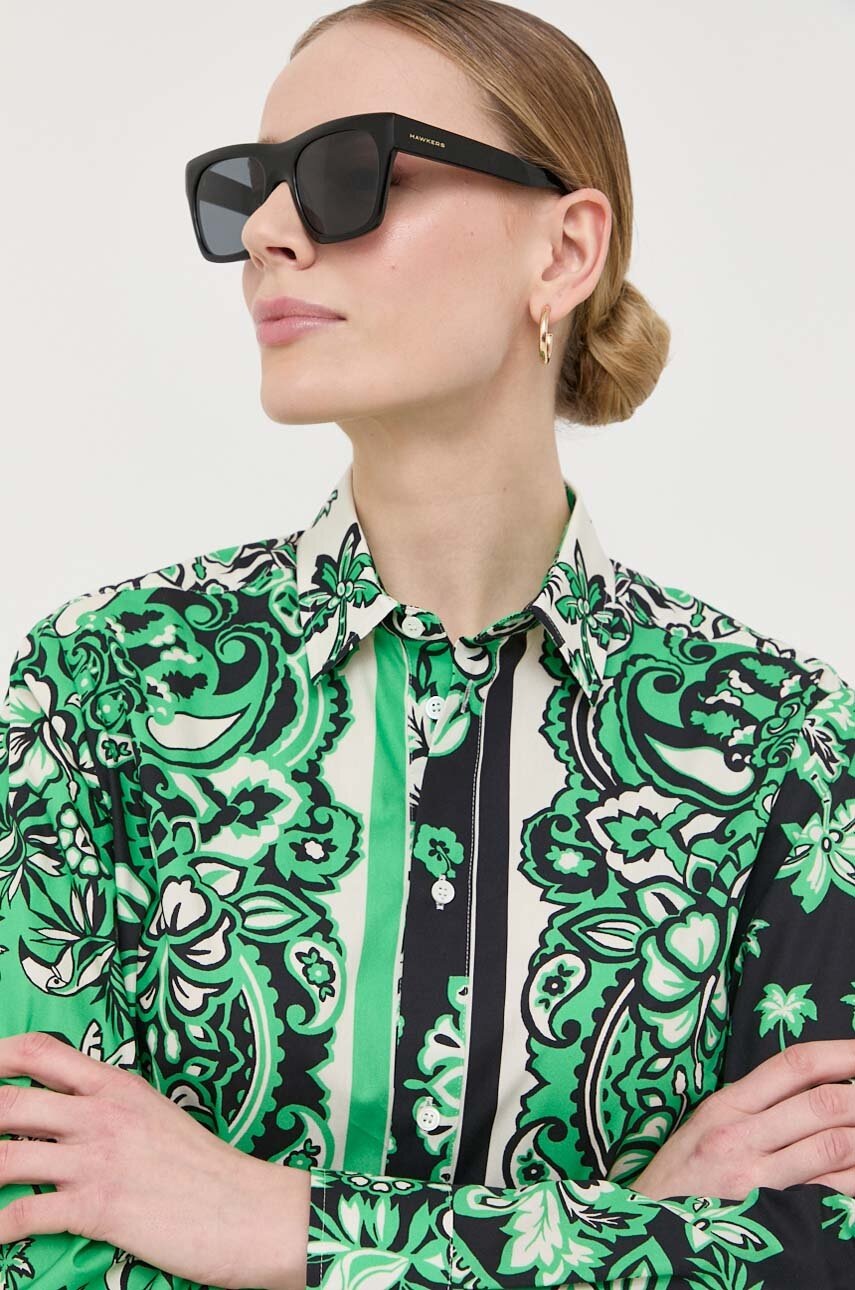 

Хлопковая рубашка Red Valentino женская цвет зелёный relaxed классический воротник