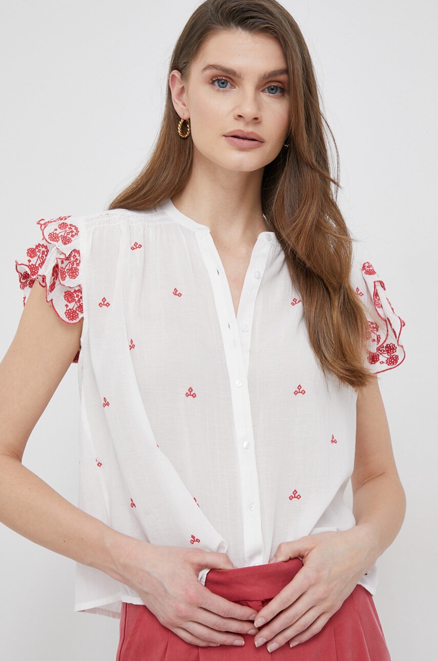 

Риза Pepe Jeans Antonine дамска в бяло със стандартна кройка, Бял