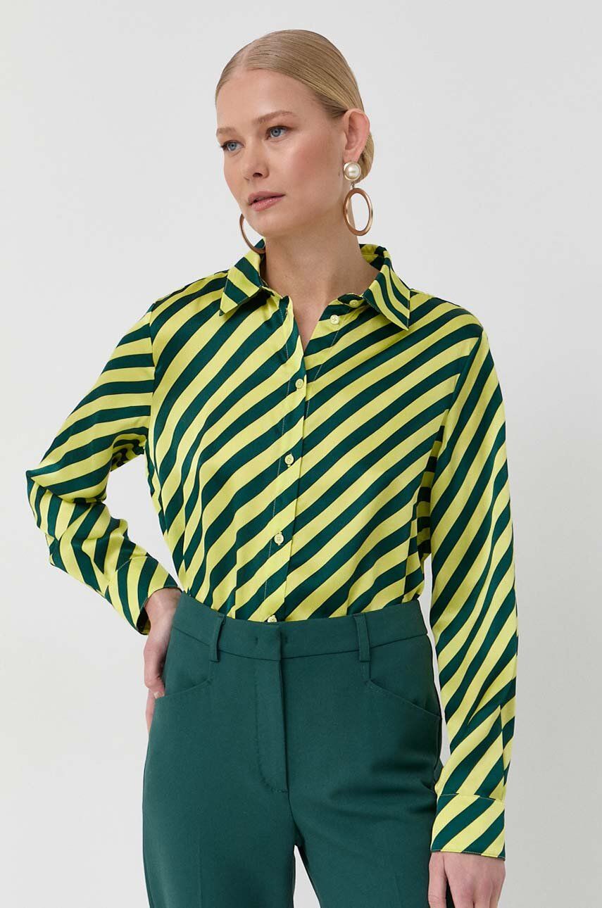 Hedvábné tričko MAX&Co. regular, s klasickým límcem - vícebarevná -  100 % Hedvábí