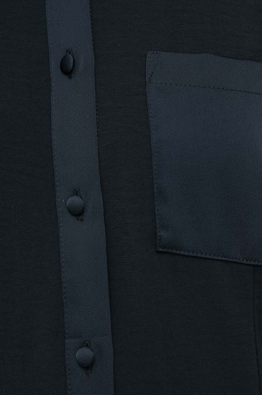 

Сорочка Sisley жіноча колір чорний regular класичний комір