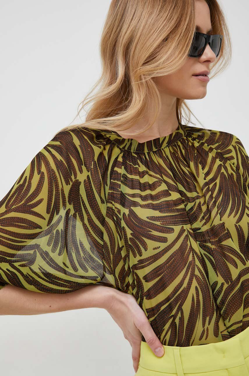 Halenka Sisley dámská, zelená barva, vzorovaná - zelená -  100 % Polyester