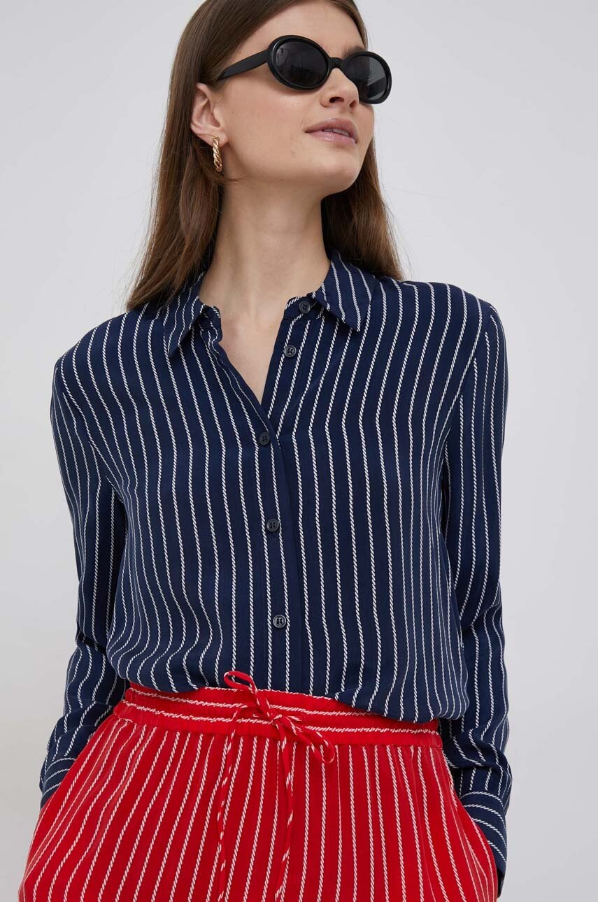 

Сорочка Tommy Hilfiger жіноча колір синій regular класичний комір