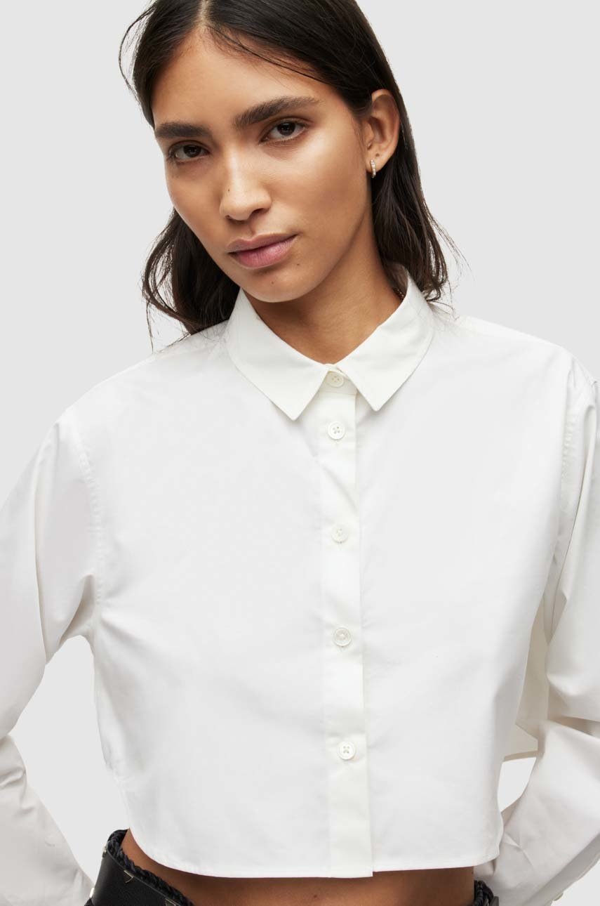 

Рубашка AllSaints женская цвет белый relaxed классический воротник