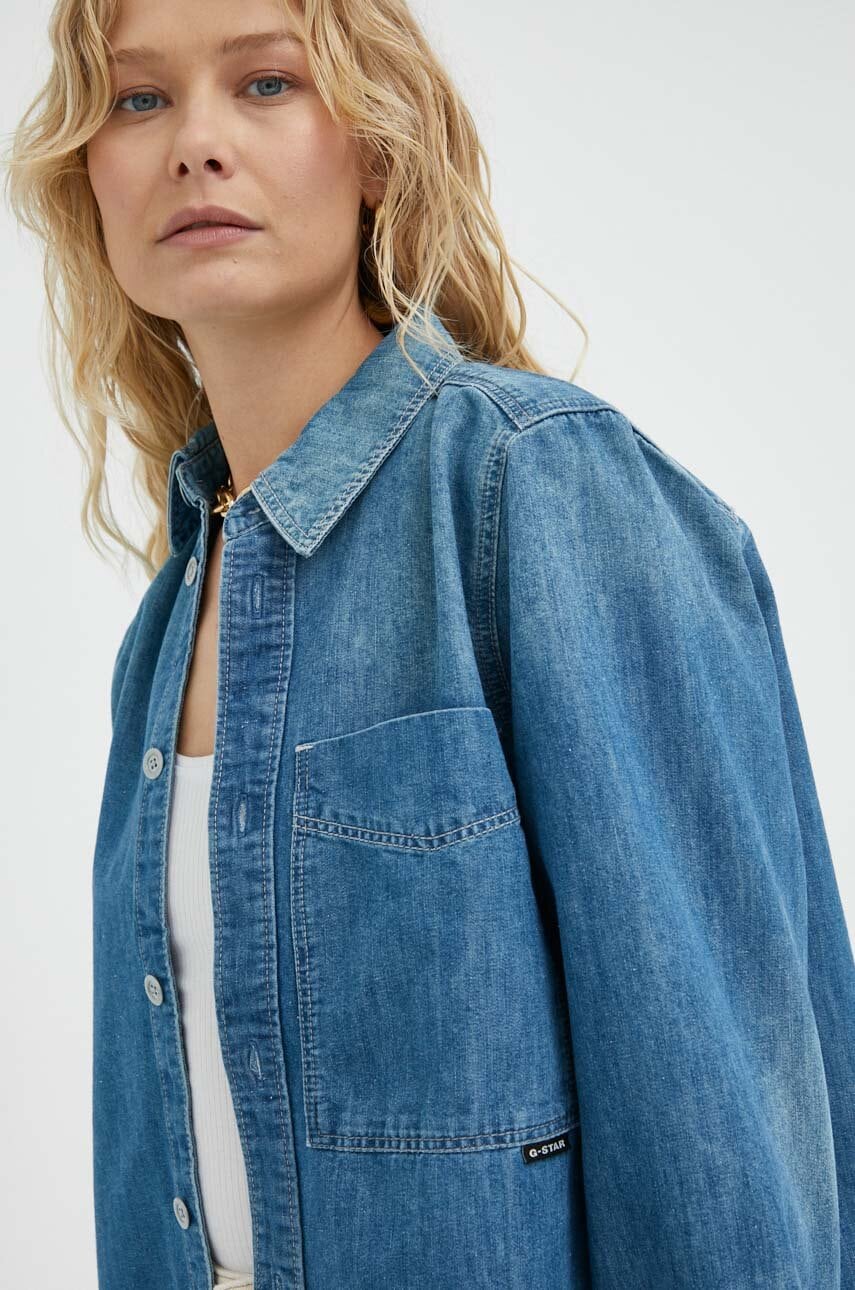 

Джинсова сорочка G-Star Raw жіноча regular класичний комір