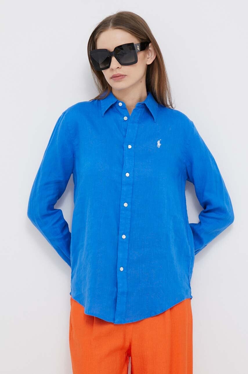 

Льняная рубашка Polo Ralph Lauren regular классический воротник