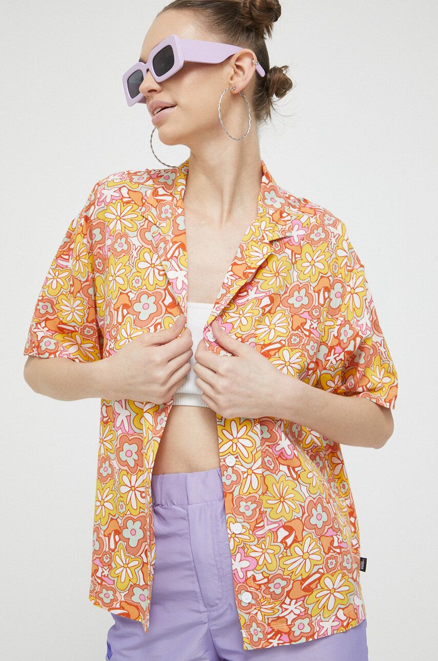 Košile Vans dámská, relaxed, s klasickým límcem - vícebarevná -  100 % Viskóza