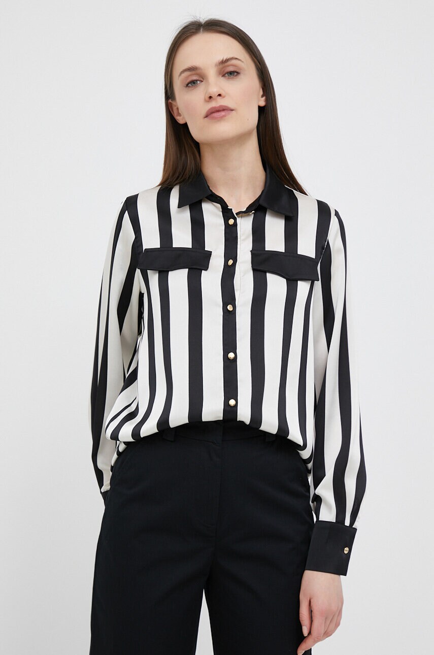 Artigli camasa femei, culoarea negru, cu guler clasic, regular