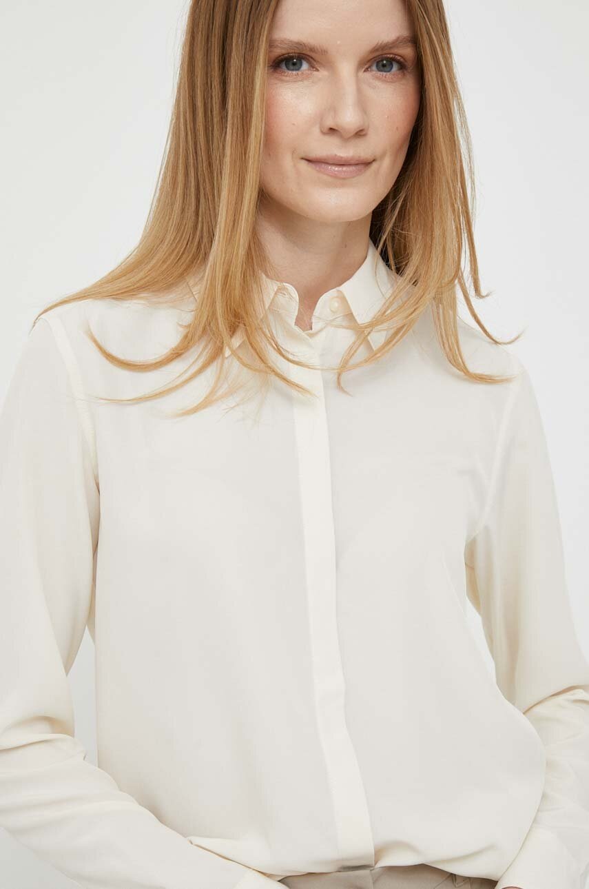 

Сорочка Lauren Ralph Lauren жіноча колір бежевий regular класичний комір