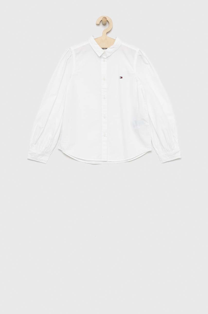 

Детская хлопковая рубашка Tommy Hilfiger цвет белый