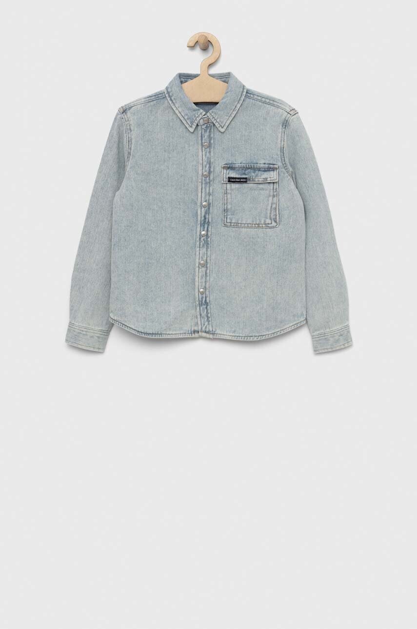 

Детска дънкова риза Calvin Klein Jeans в синьо, Син