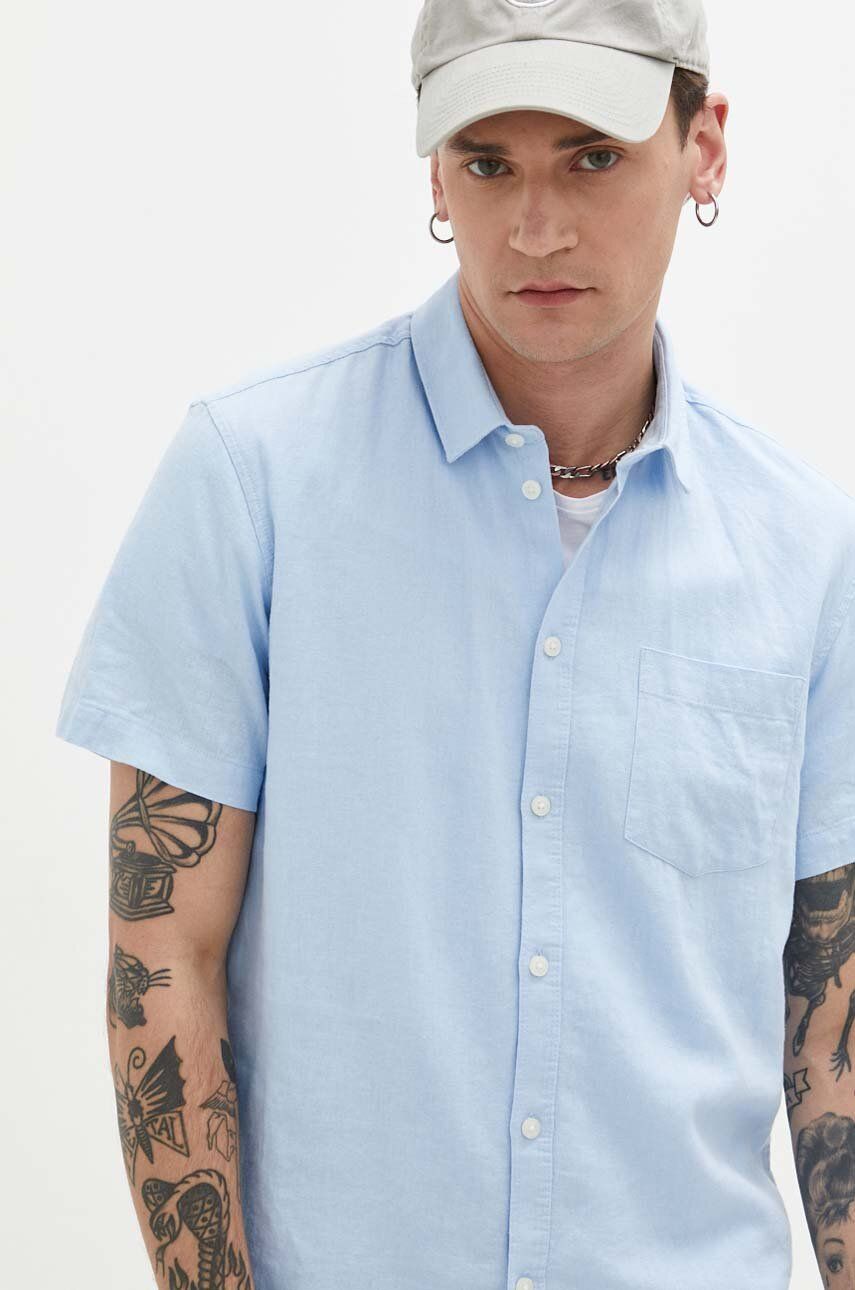 Solid camasa de in cu guler clasic, regular