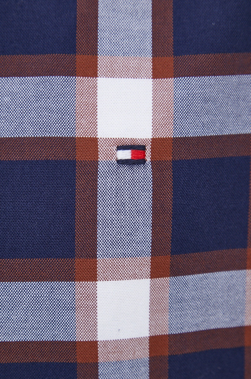 

Бавовняна сорочка Tommy Hilfiger чоловіча колір синій slim комір button-down