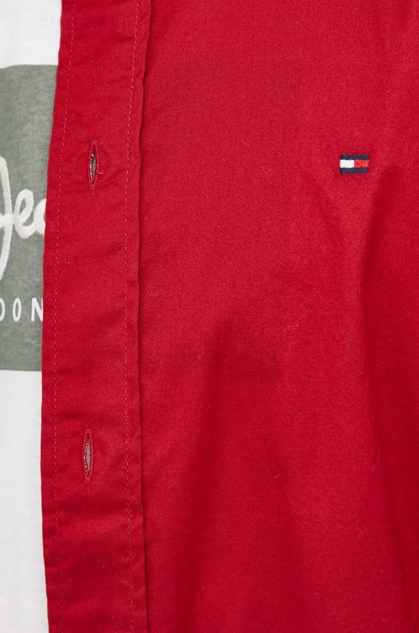 

Бавовняна сорочка Tommy Hilfiger чоловіча колір червоний regular комір button-down
