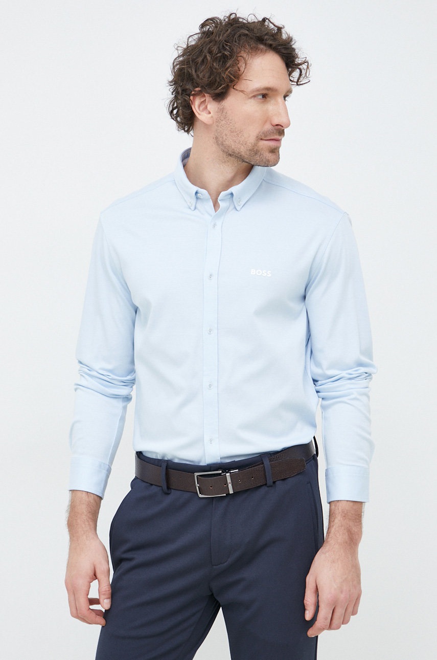 

Хлопковая рубашка BOSS BOSS GREEN мужская regular воротник button-down