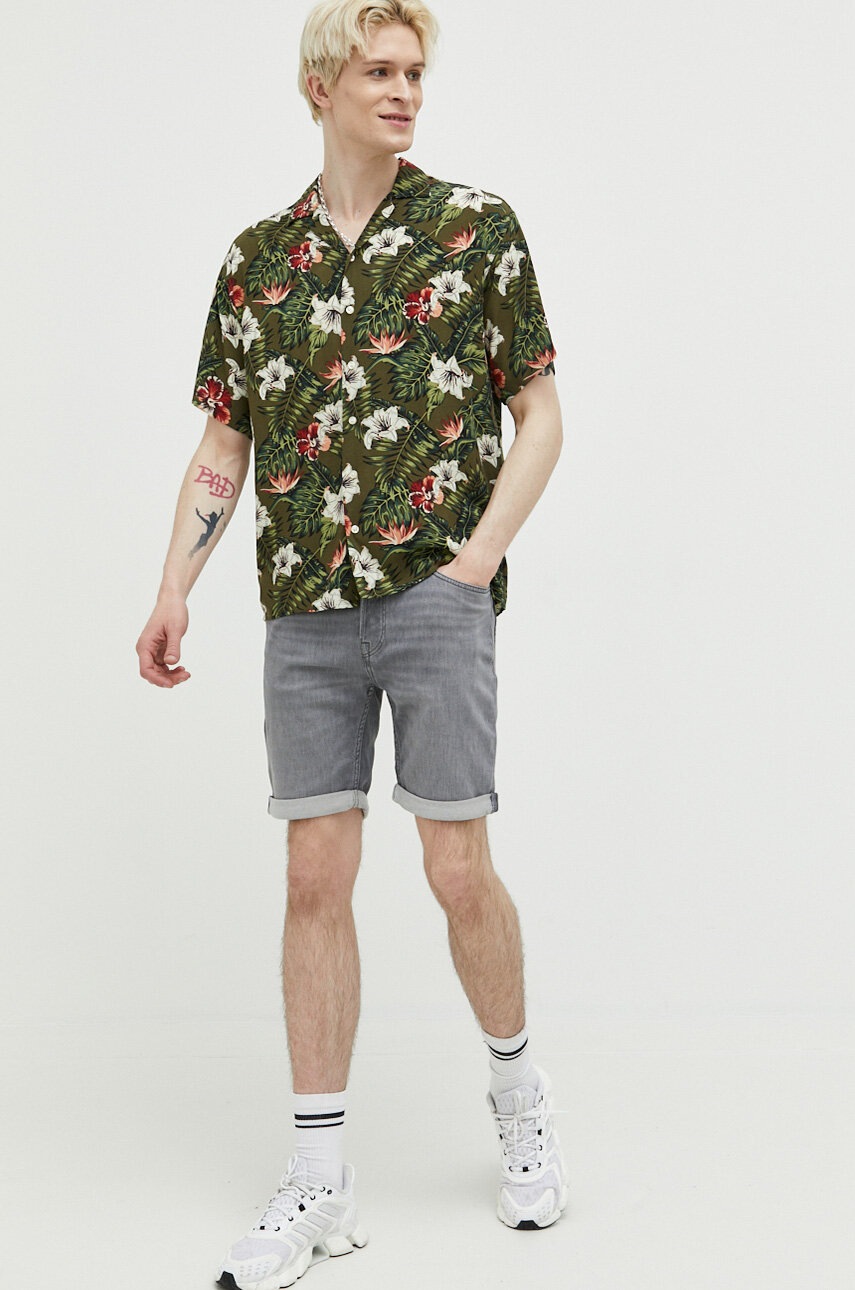 

Рубашка Jack & Jones JJEJEFF мужская цвет зелёный regular 12222898