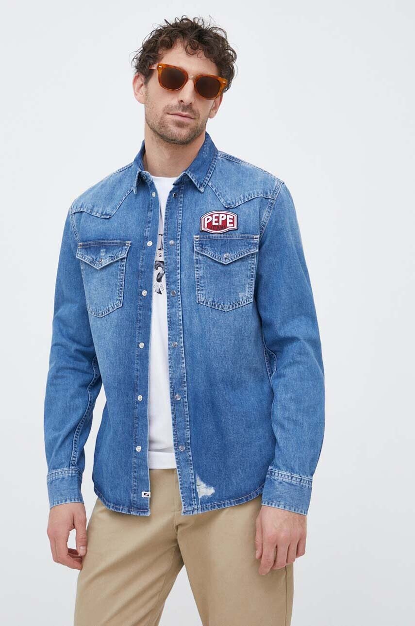

Джинсовая рубашка Pepe Jeans мужская regular классический воротник