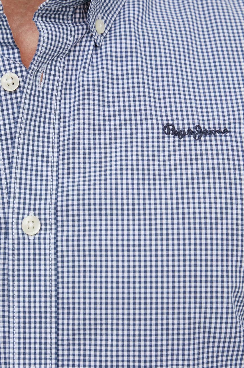 

Бавовняна сорочка Pepe Jeans Lamar чоловіча колір синій slim комір button-down