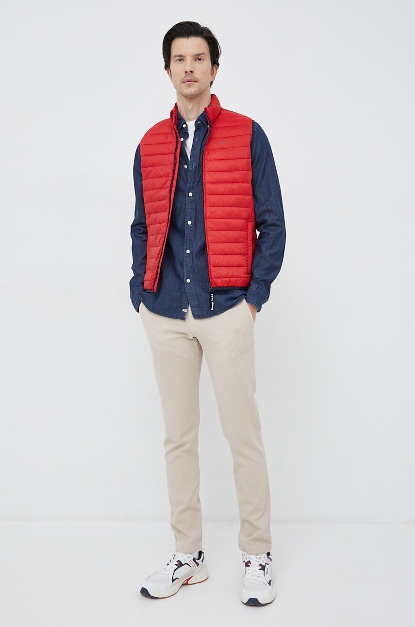

Хлопковая рубашка Pepe Jeans Parton мужская цвет синий regular воротник button-down