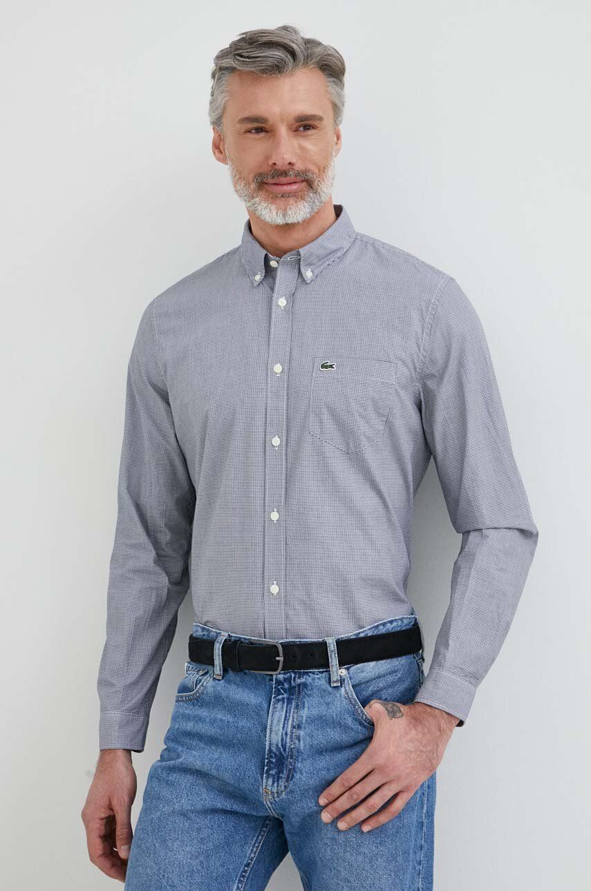 Košile Lacoste bílá barva, regular, s límečkem button-down - bílá -  100 % Bavlna