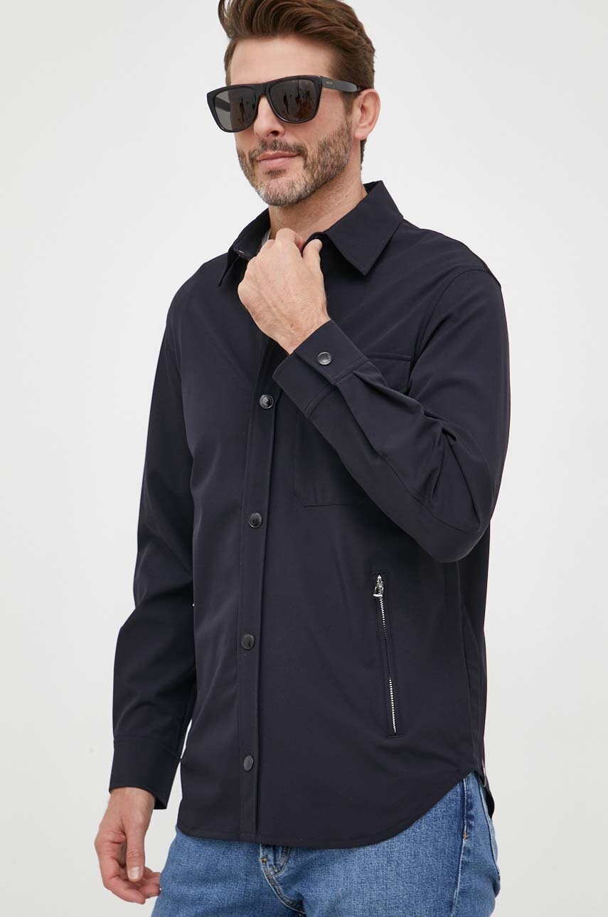 

Сорочка Emporio Armani чоловіча колір синій regular класичний комір