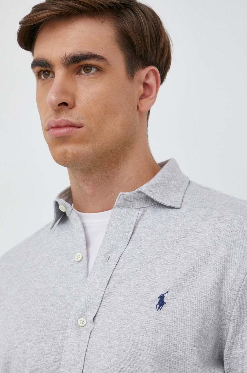 

Бавовняна сорочка Polo Ralph Lauren чоловіча колір сірий regular класичний комір