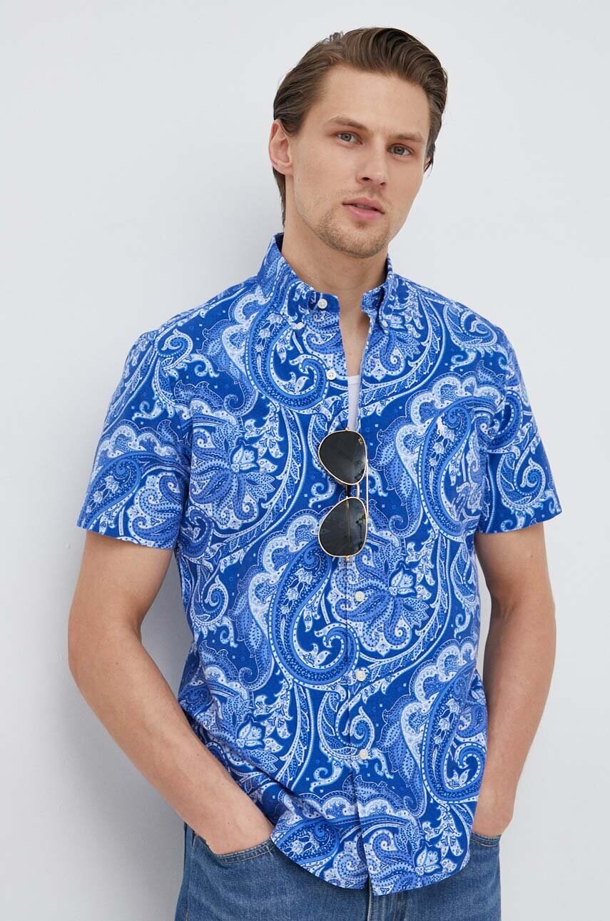 

Хлопковая рубашка Polo Ralph Lauren мужская regular воротник button-down