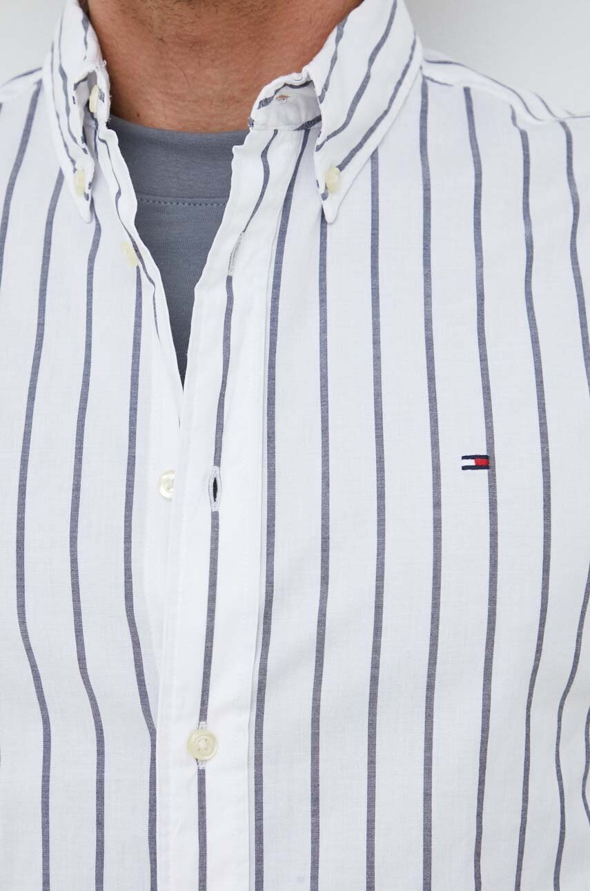 

Бавовняна сорочка Tommy Hilfiger чоловіча колір білий regular комір button-down