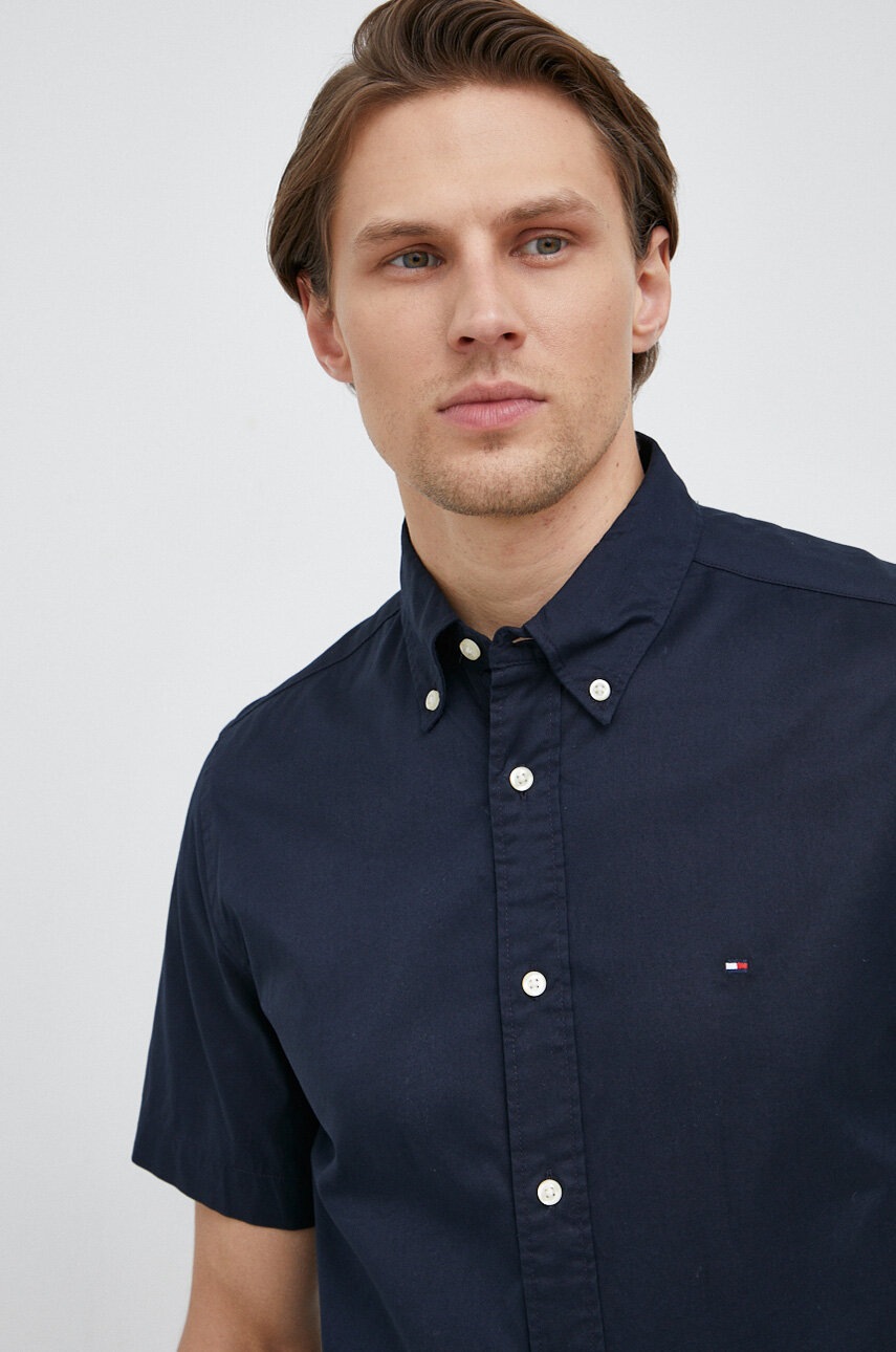 

Бавовняна сорочка Tommy Hilfiger чоловіча колір синій regular комір button-down