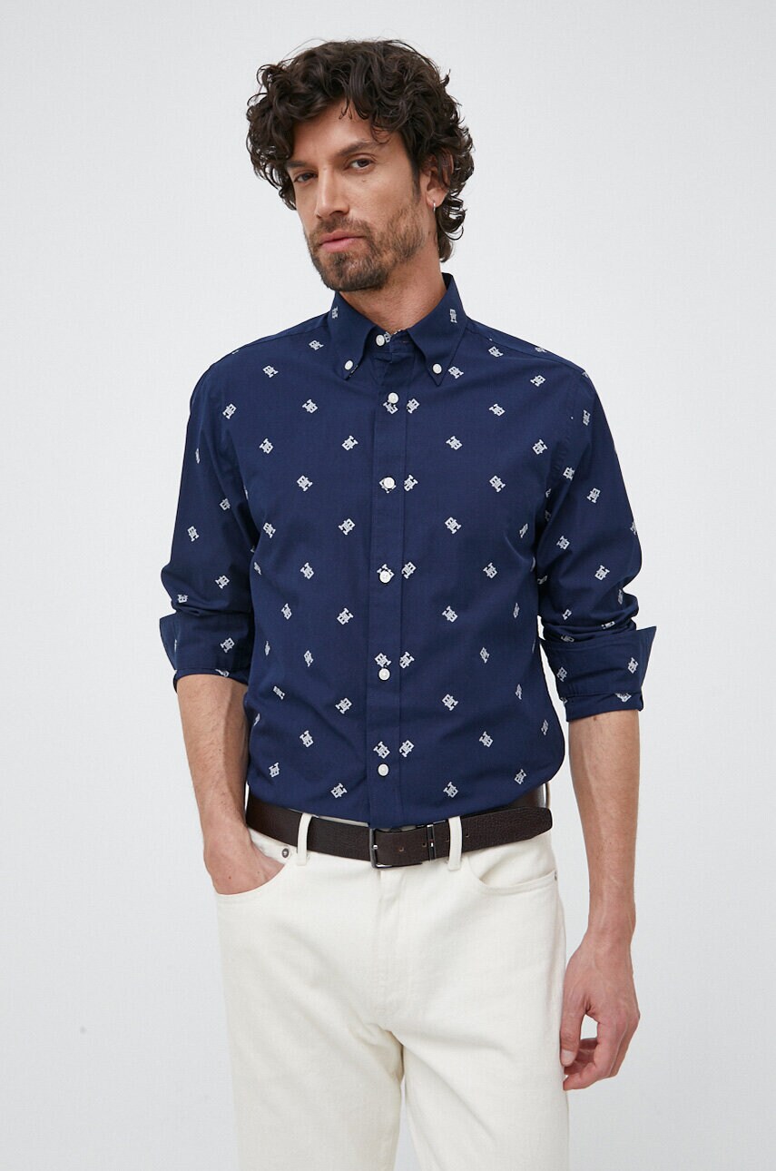 

Бавовняна сорочка Tommy Hilfiger чоловіча колір синій regular комір button-down