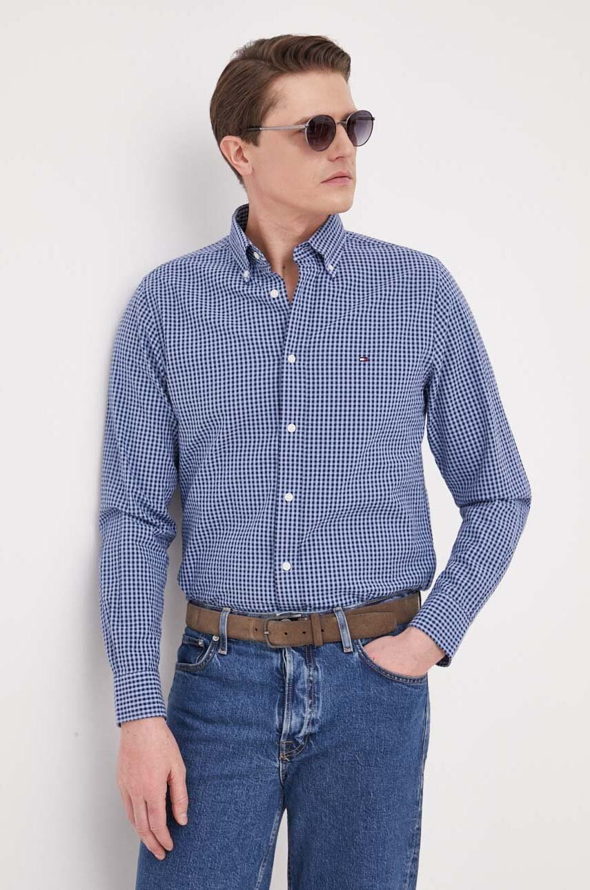 

Бавовняна сорочка Tommy Hilfiger чоловіча колір синій regular комір button-down