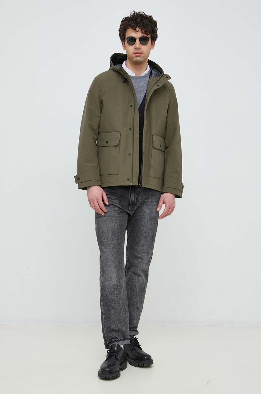 

Хлопковая рубашка Tommy Hilfiger мужская цвет белый slim воротник button-down