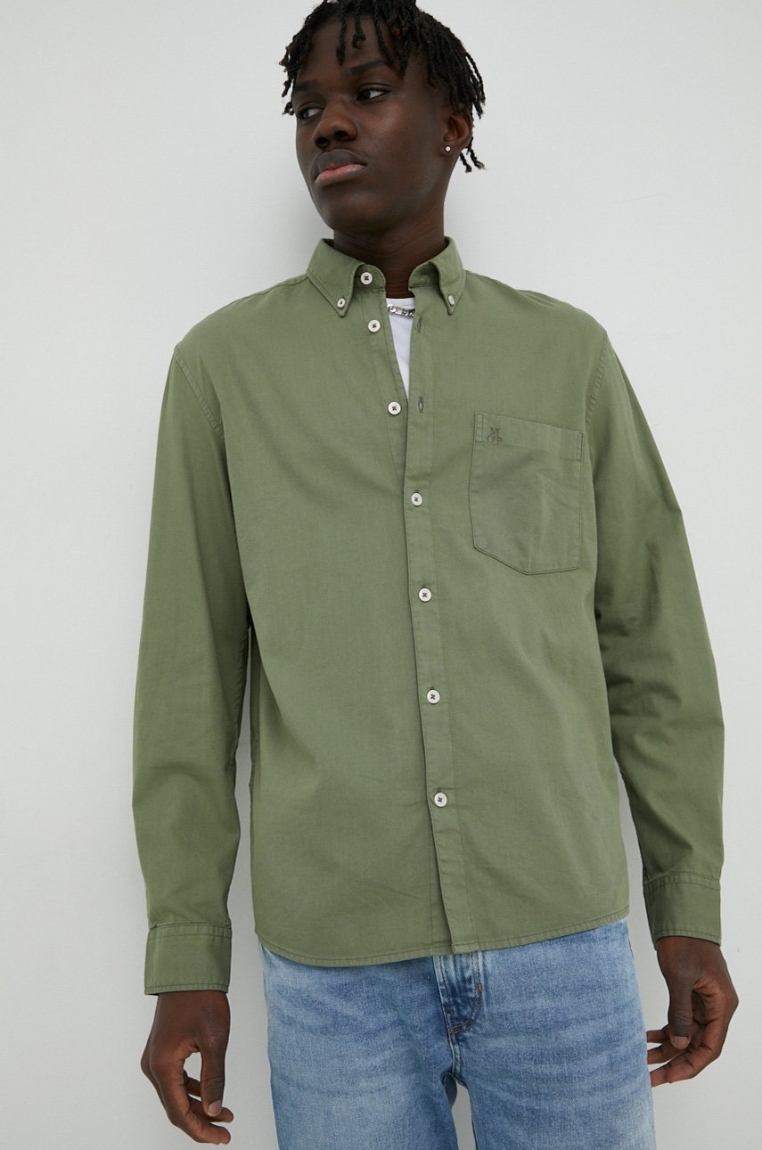 

Рубашка Marc O'Polo мужская цвет зелёный regular воротник button-down
