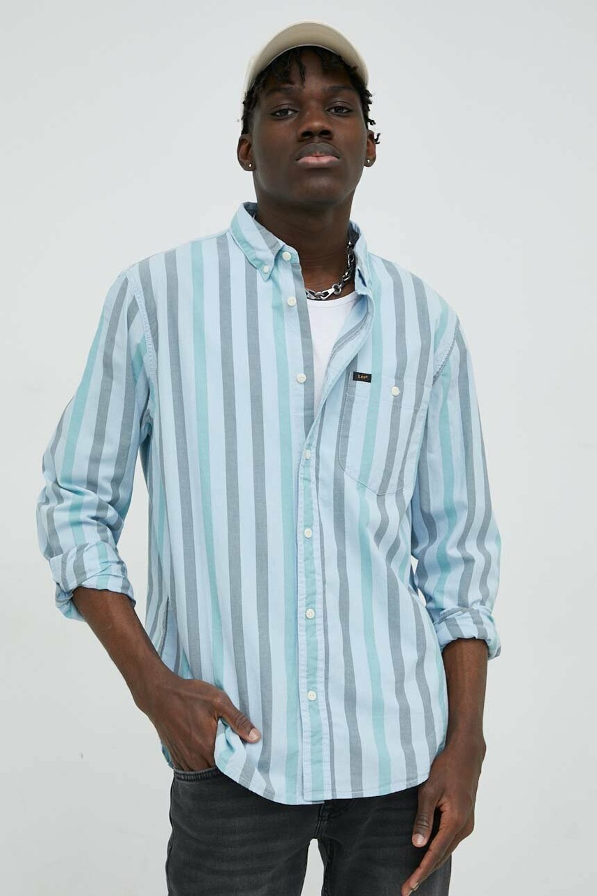 

Хлопковая рубашка Lee мужская relaxed воротник button-down
