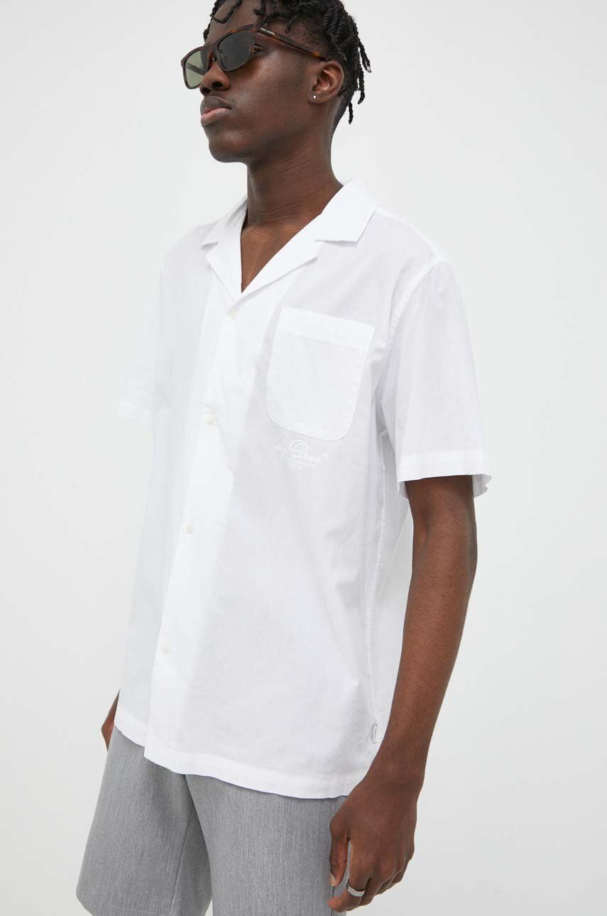 Košile Les Deux bílá barva, regular - bílá -  100 % Bavlna