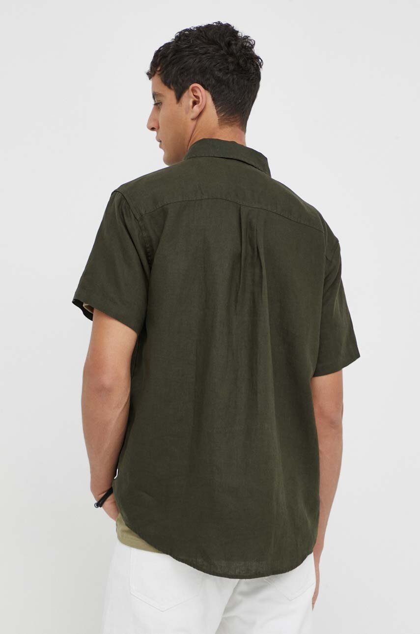 Πουκάμισο από λινό Les Deux χρώμα: πράσινο LDM401053 φωτογραφία