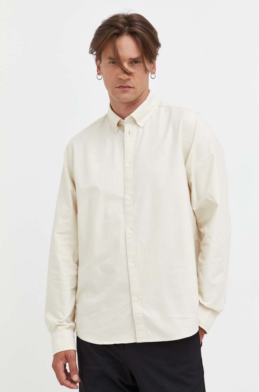 Košile Les Deux pánská, béžová barva, regular, s límečkem button-down