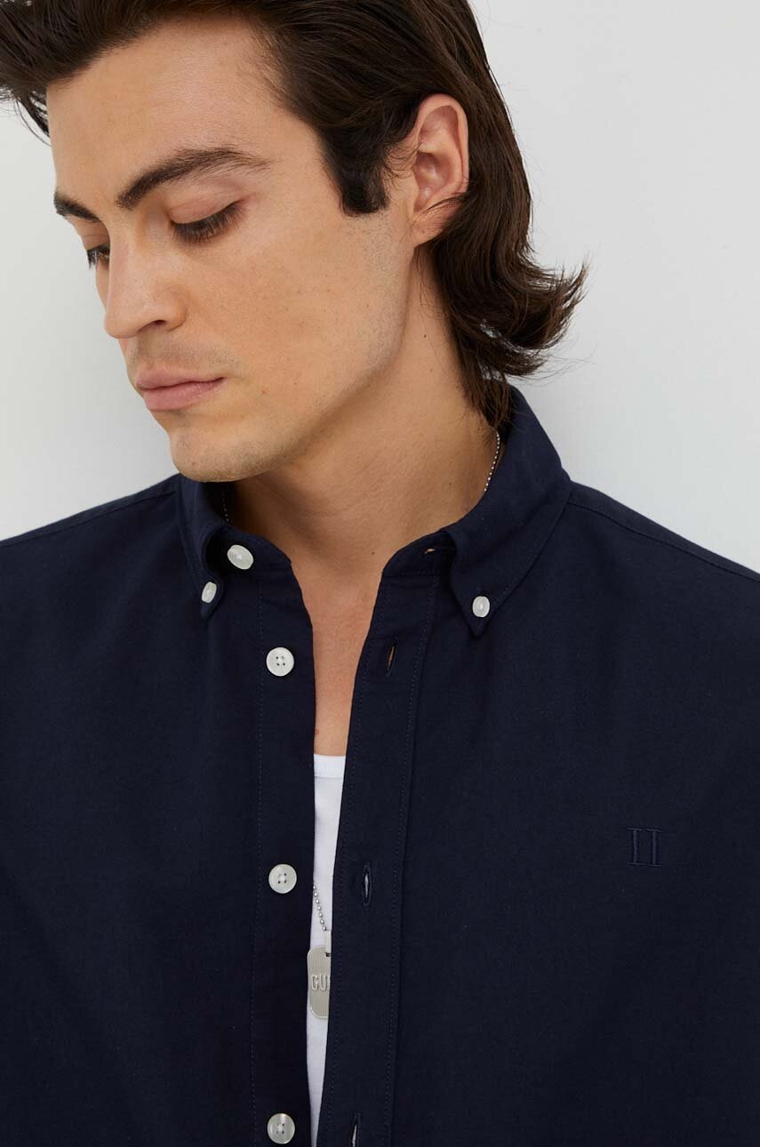 Сорочка Les Deux чоловіча колір синій regular комір button-down 