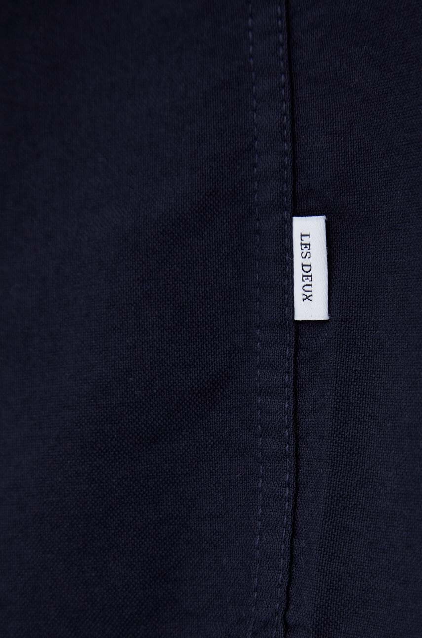 Сорочка Les Deux чоловіча колір синій regular комір button-down 