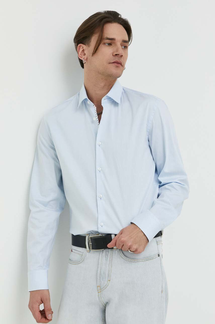 Košile HUGO regular, s klasickým límcem - modrá -  100 % Bavlna