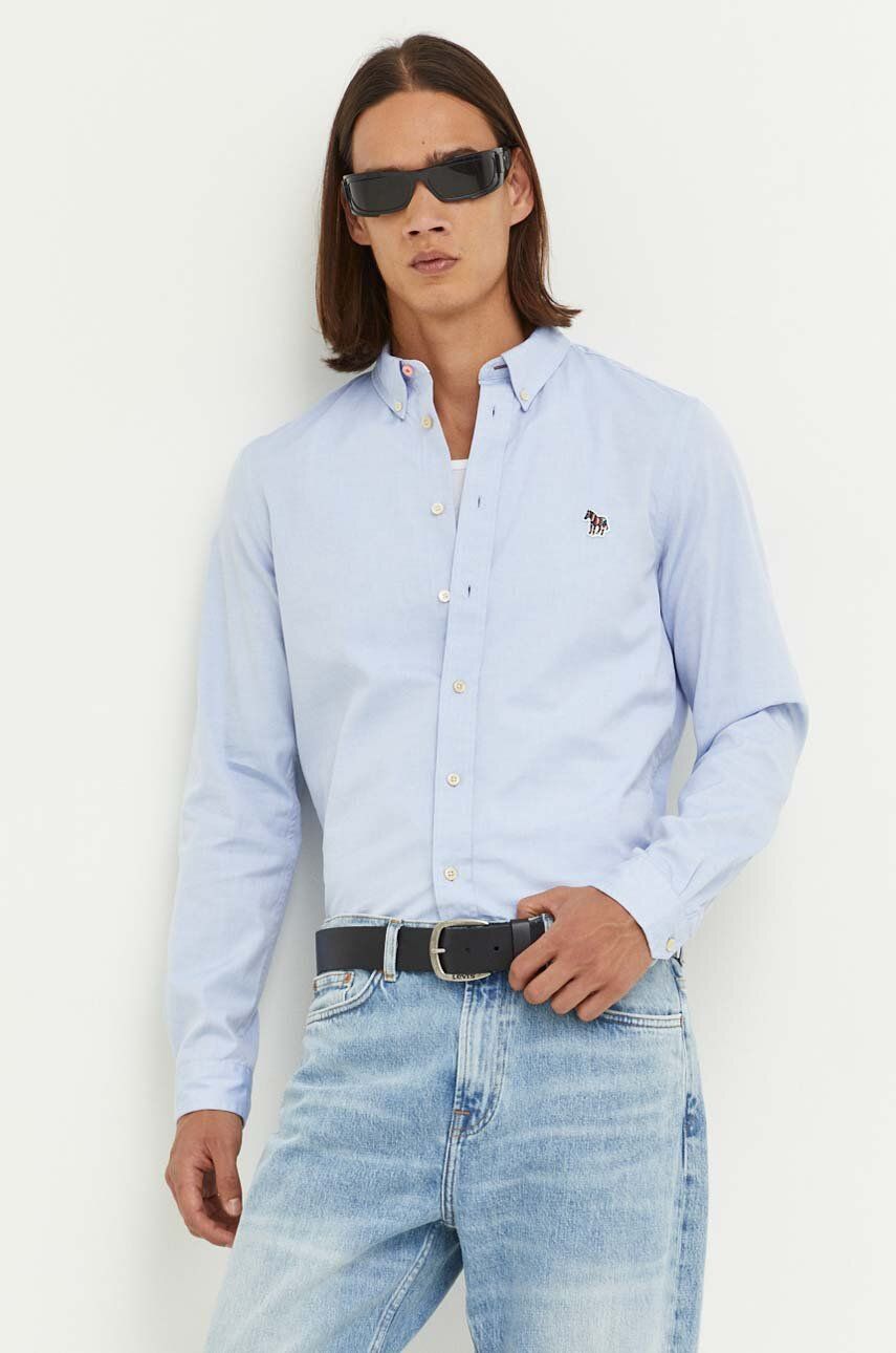 Levně Košile PS Paul Smith bílá barva, slim, s límečkem button-down