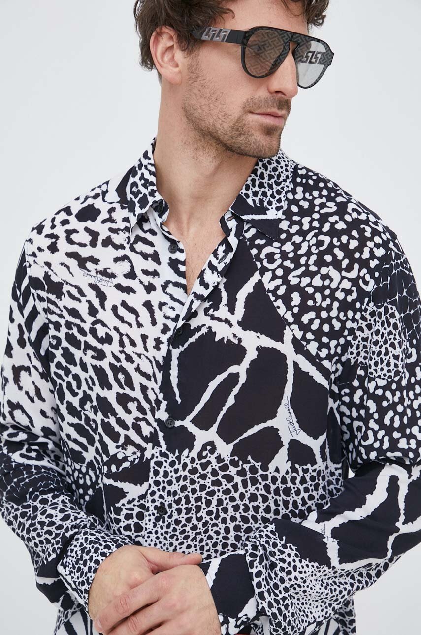 

Сорочка Just Cavalli чоловіча колір чорний regular класичний комір