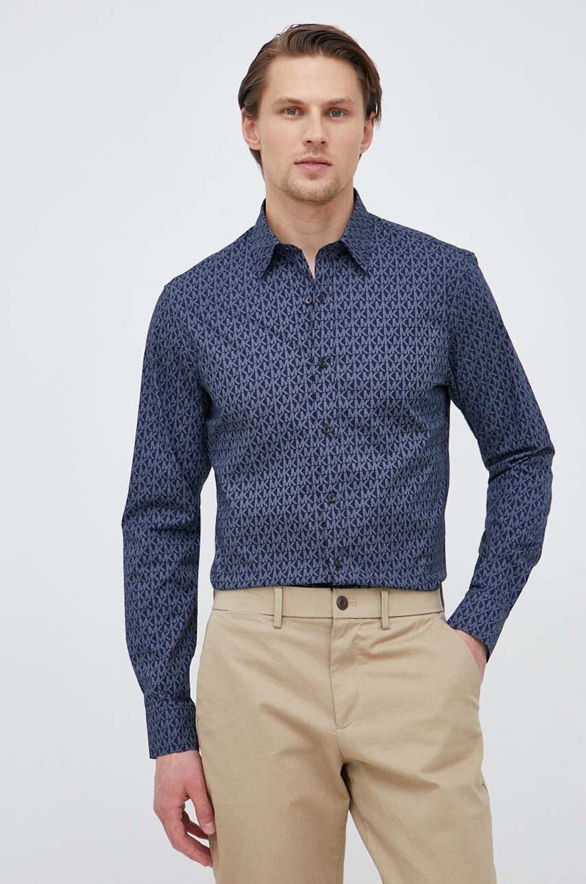

Рубашка Michael Kors мужская цвет синий slim классический воротник