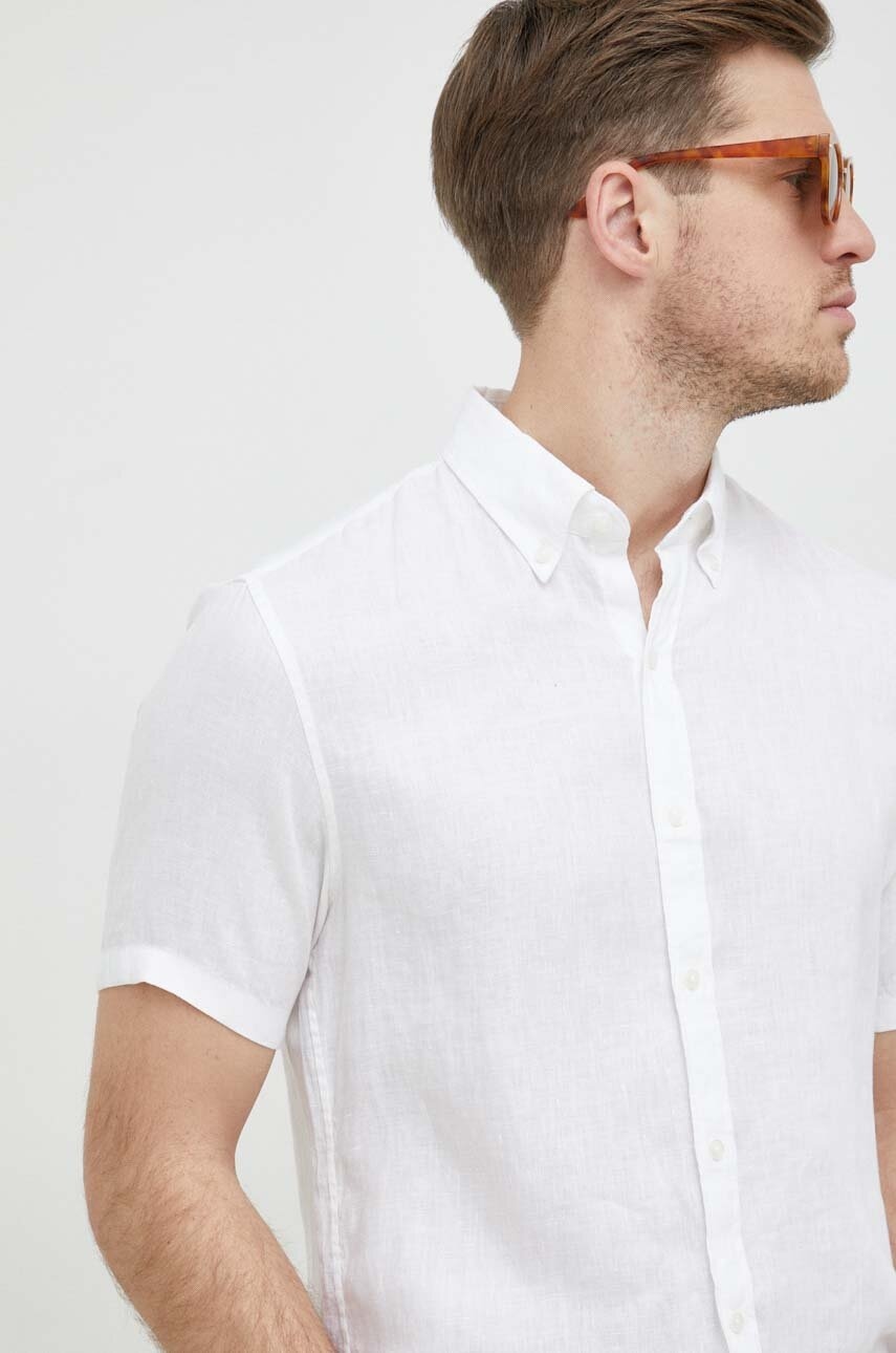 Michael Kors camasa de in culoarea alb, cu guler button-down, slim
