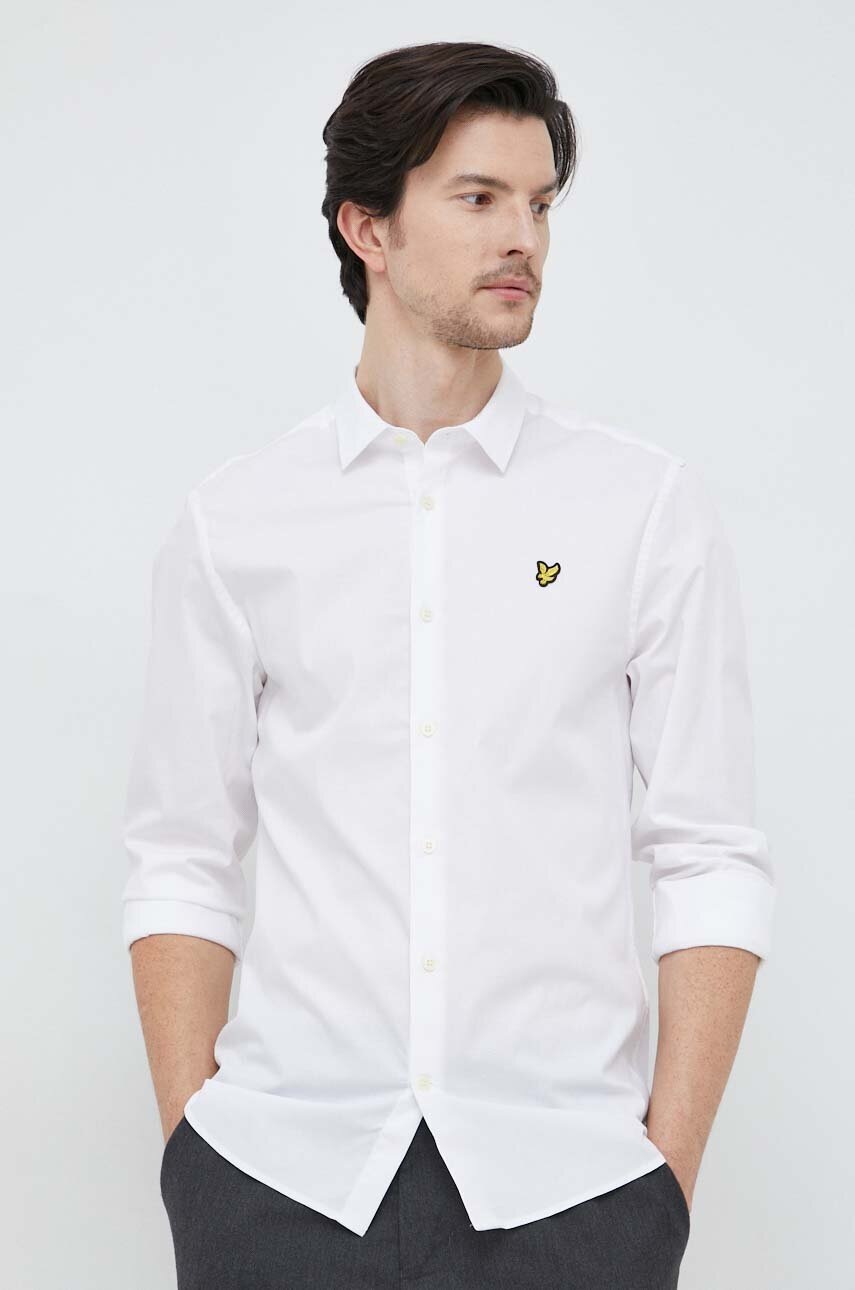 

Рубашка Lyle & Scott мужская цвет белый slim классический воротник