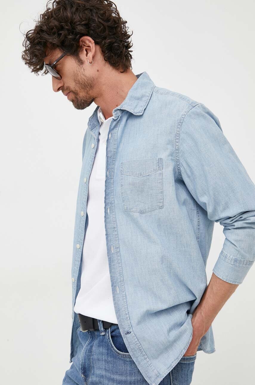 Gap camasa jeans barbati, cu guler clasic, regular