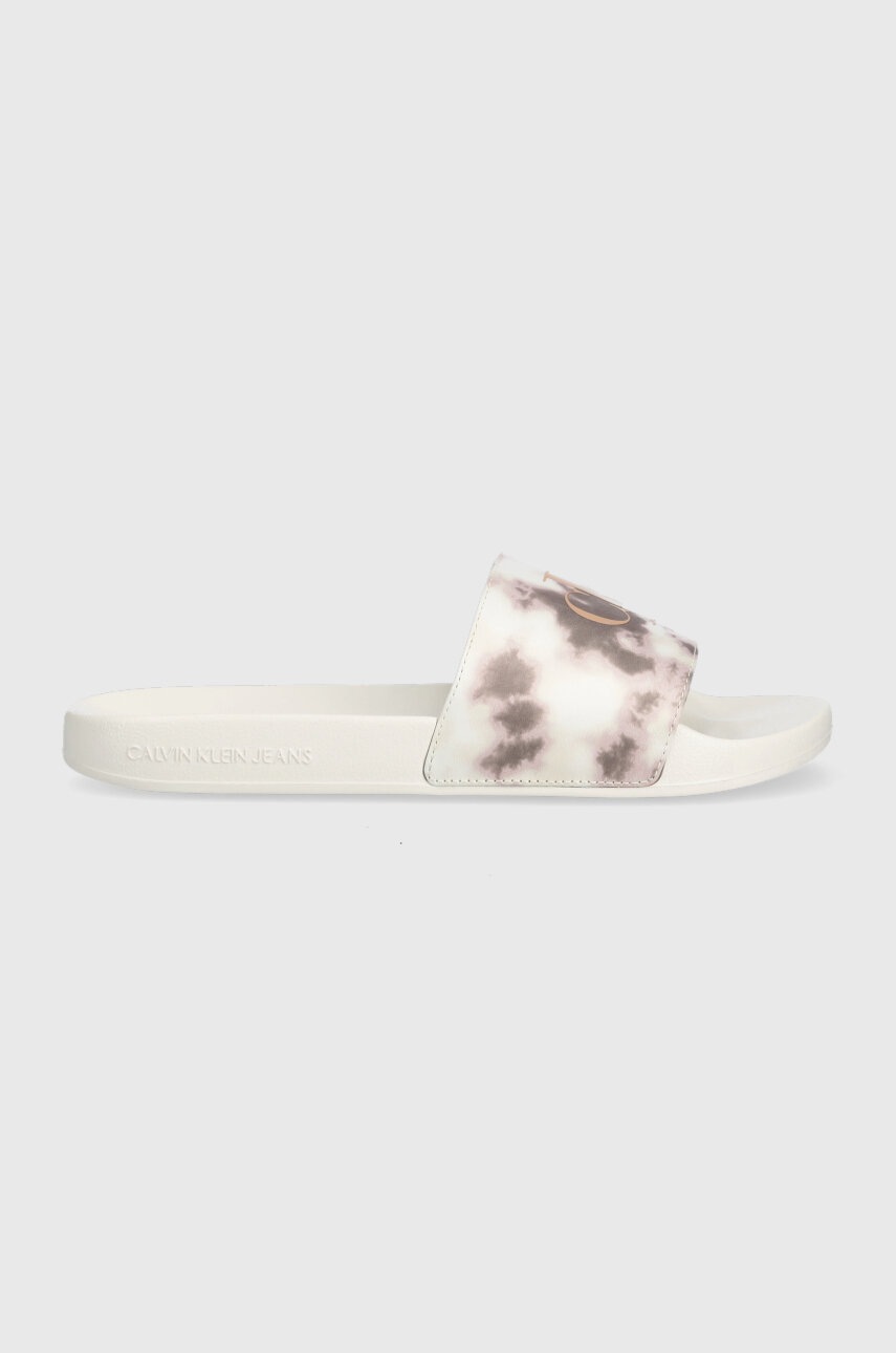 

Чехли Calvin Klein Jeans SLIDE SATIN в бяло YW0YW00998, Бял
