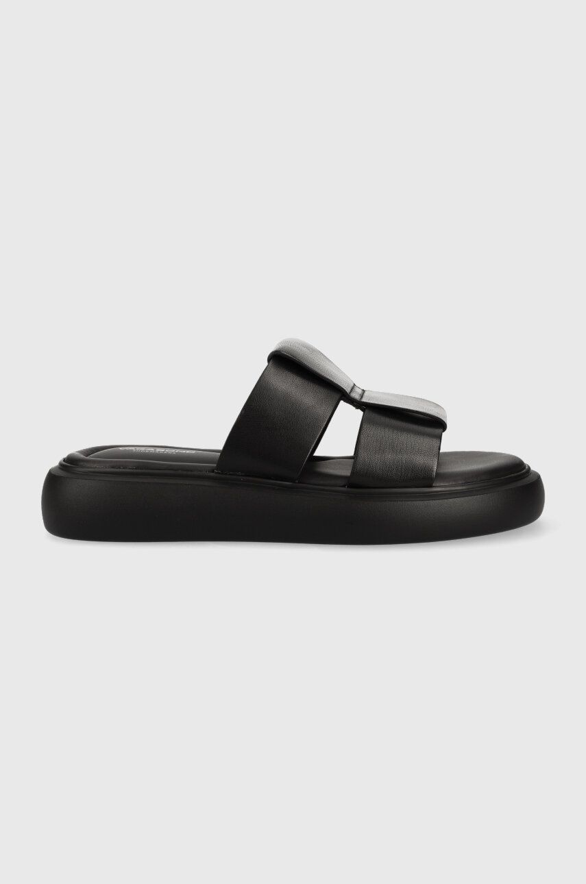 Levně Kožené pantofle Vagabond Shoemakers Blenda dámské, černá barva, na platformě, 5519-201-20