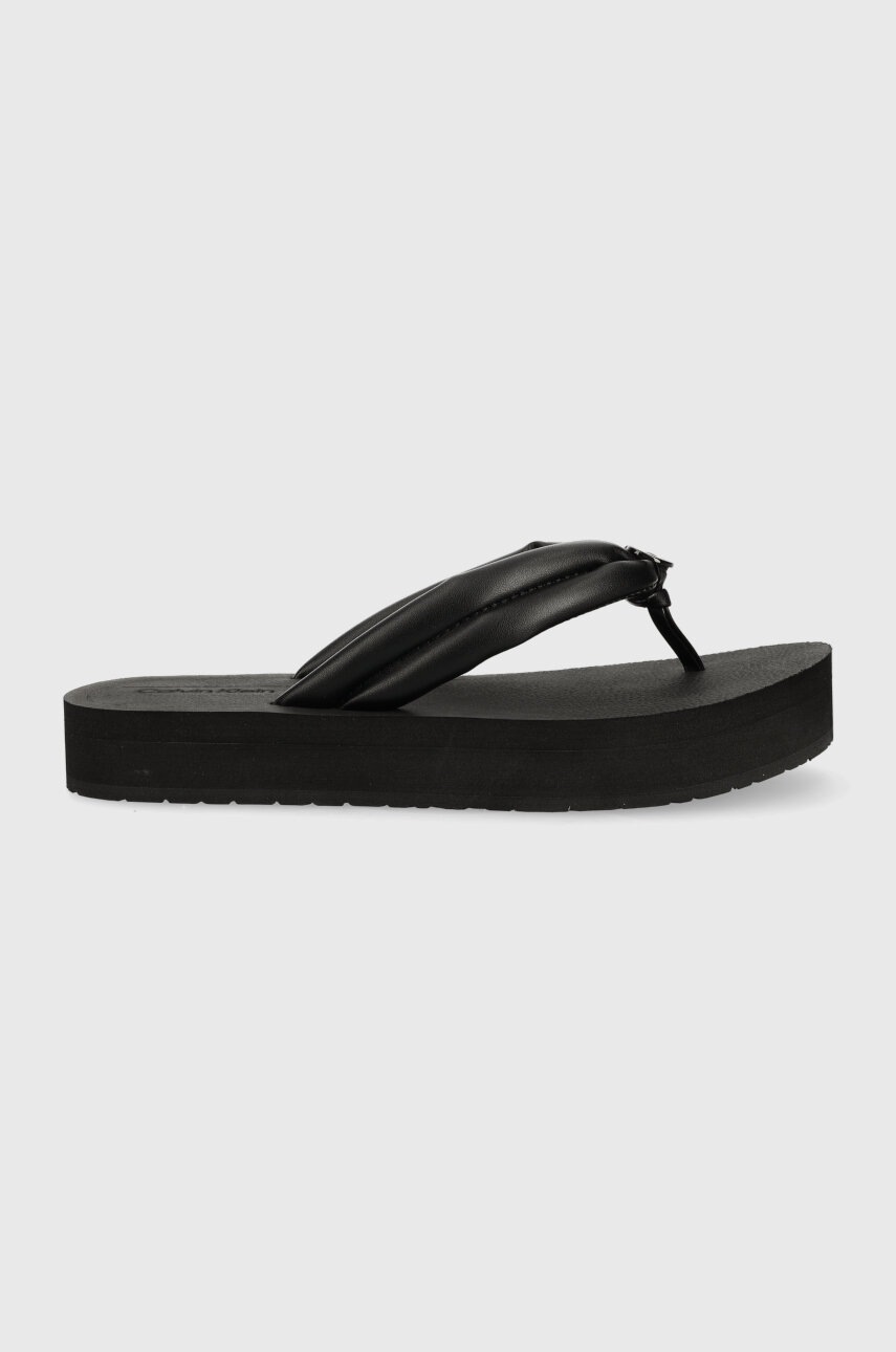 

Джапанки Calvin Klein FLATFORM FLIP FLOP W/HW в черно с платформа HW0HW01503, Черен