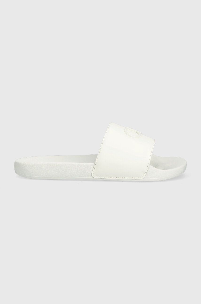 Levně Pantofle Calvin Klein POOL SLIDE W/HW dámské, bílá barva, na platformě, HW0HW01509